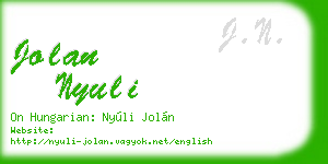 jolan nyuli business card
