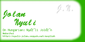 jolan nyuli business card